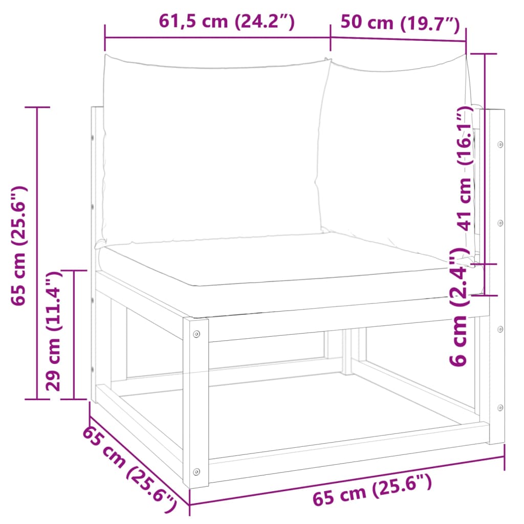 Sodo kampinė sofa su pagalvėlėmis, akacijos mediena ir rotangas - Namų Idėja