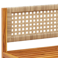 Sodo kampinė sofa su pagalvėlėmis, akacijos mediena ir rotangas - Namų Idėja