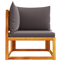 Sodo kampinė sofa su pagalvėlėmis, akacijos mediena ir rotangas - Namų Idėja