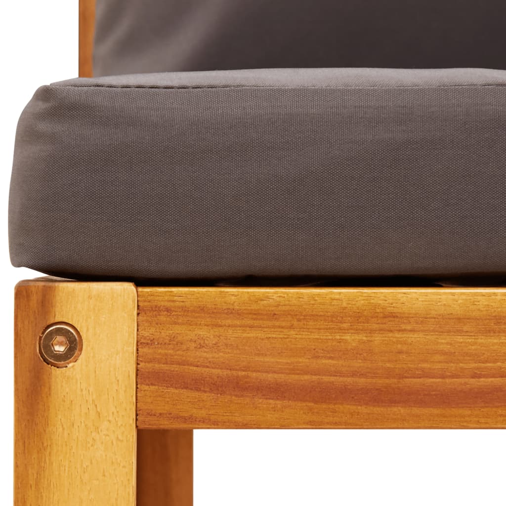 Sodo kampinė sofa su pagalvėlėmis, akacijos mediena ir virvė - Namų Idėja
