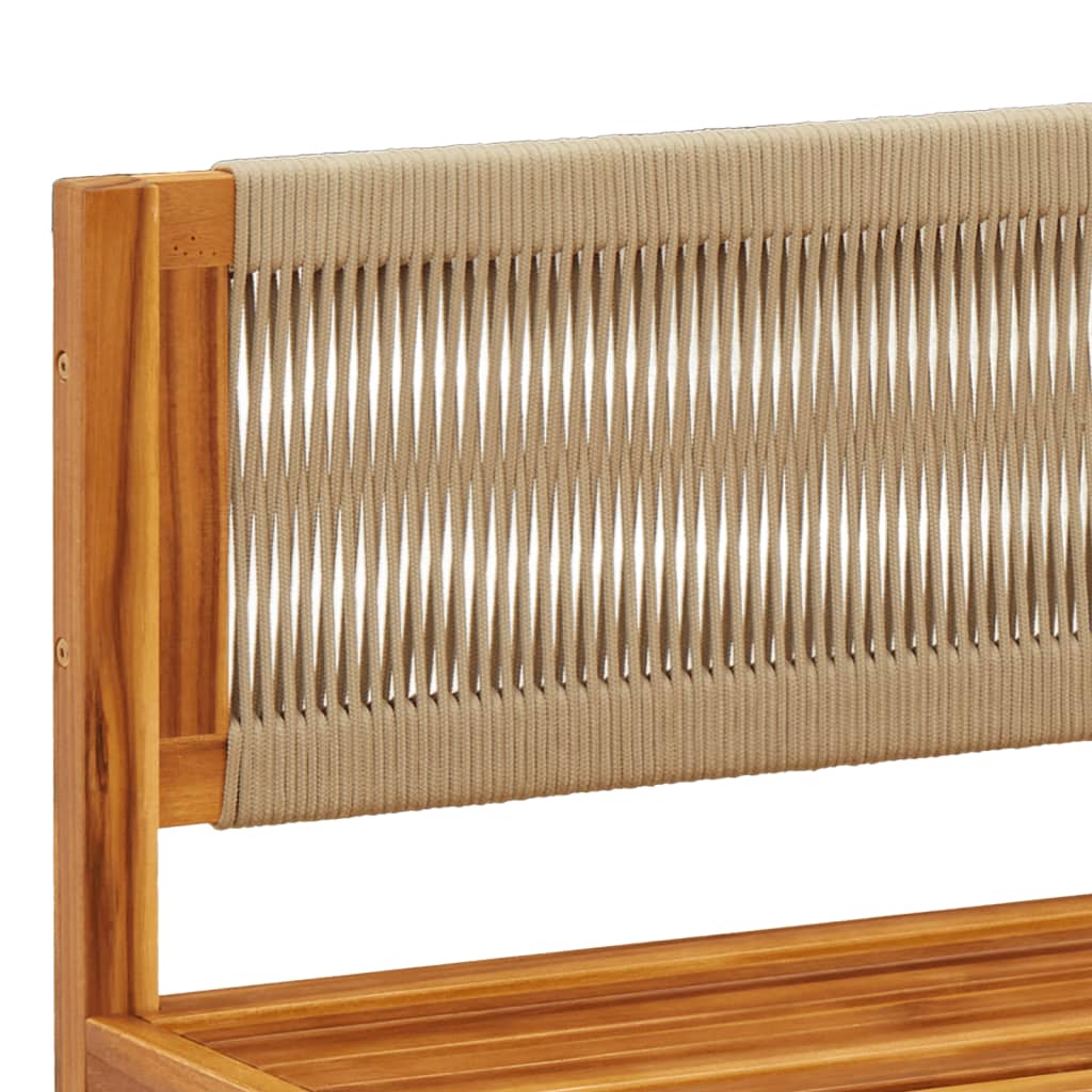 Sodo kampinė sofa su pagalvėlėmis, akacijos mediena ir virvė - Namų Idėja