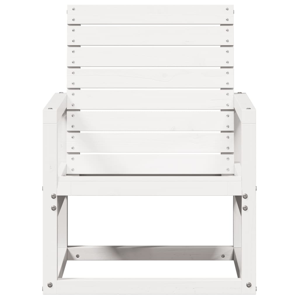Sodo kėdė, balta, 57,5x63x76cm, pušies medienos masyvas - Namų Idėja