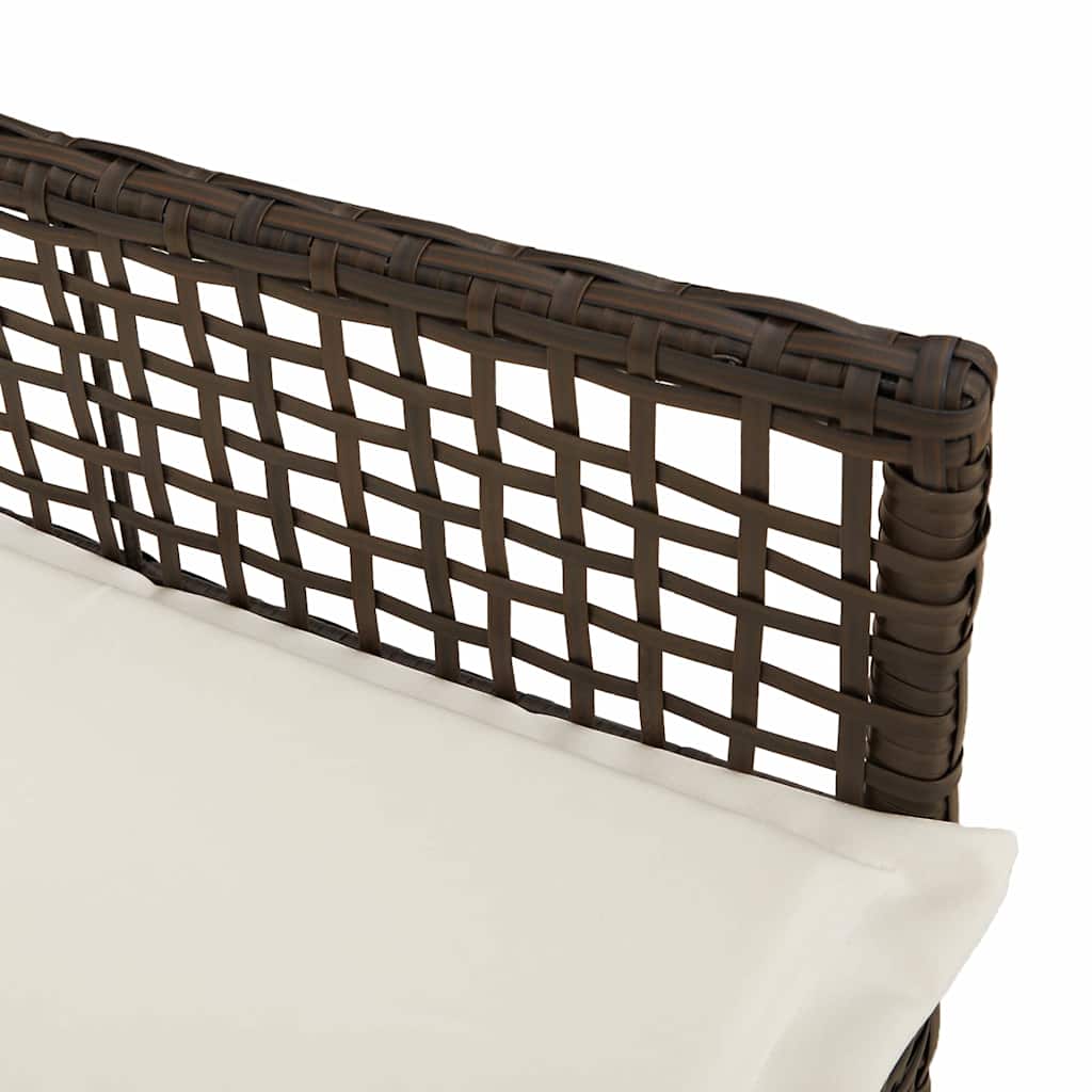 Sodo kėdės 2 vnt. su pagalvėlėmis rudos spalvos poliratanas - Namų Idėja