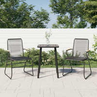 Sodo kėdės, 2vnt., juodos spalvos, 58x59x85,5cm, PVC ratanas - Namų Idėja