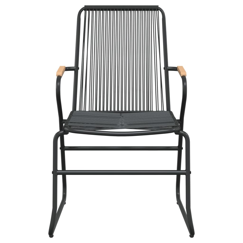Sodo kėdės, 2vnt., juodos spalvos, 58x59x85,5cm, PVC ratanas - Namų Idėja
