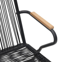 Sodo kėdės, 2vnt., juodos spalvos, 58x59x85,5cm, PVC ratanas - Namų Idėja