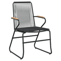 Sodo kėdės, 2vnt., juodos spalvos, 58x59x85,5cm, PVC ratanas - Namų Idėja