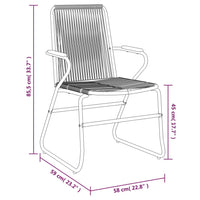 Sodo kėdės, 2vnt., juodos spalvos, 58x59x85,5cm, PVC ratanas - Namų Idėja
