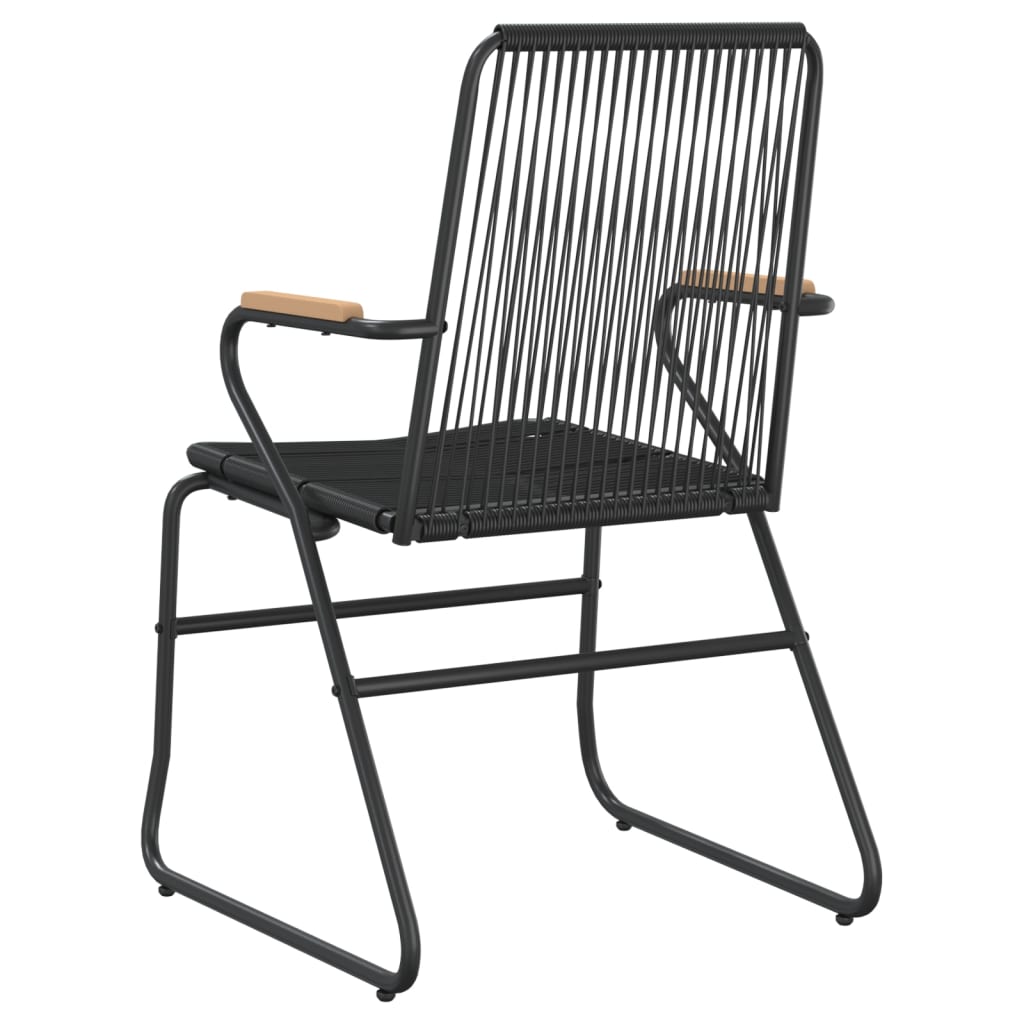 Sodo kėdės, 4vnt., juodos spalvos, 58x59x85,5cm, PVC ratanas - Namų Idėja