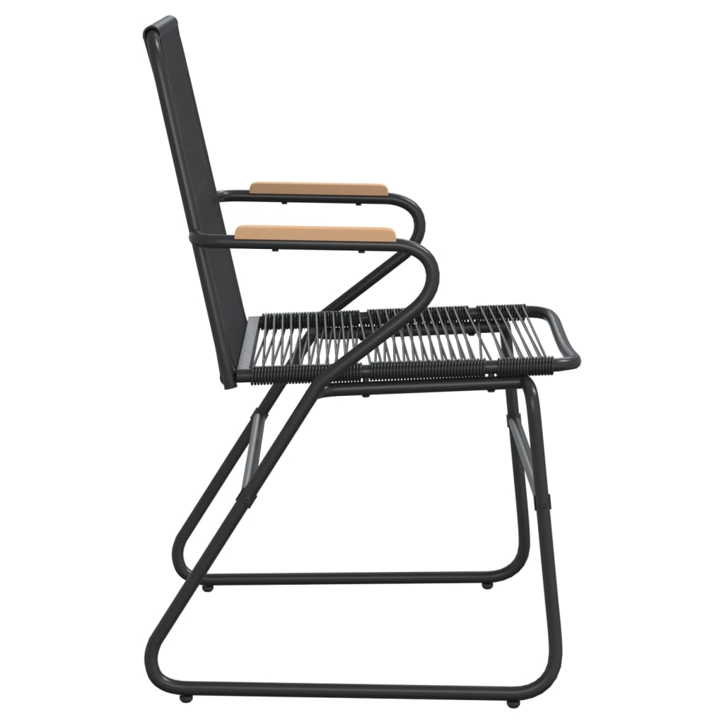 Sodo kėdės, 4vnt., juodos spalvos, 58x59x85,5cm, PVC ratanas - Namų Idėja