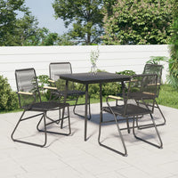 Sodo kėdės, 4vnt., juodos spalvos, 58x59x85,5cm, PVC ratanas - Namų Idėja