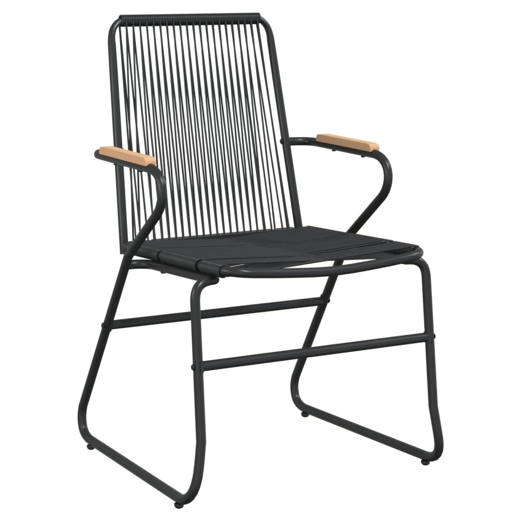 Sodo kėdės, 4vnt., juodos spalvos, 58x59x85,5cm, PVC ratanas - Namų Idėja