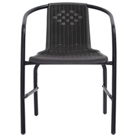 Sodo kėdės, 8vnt., plastikinis ratanas ir plienas, 110kg - Namų Idėja