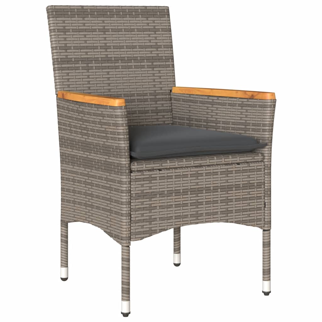 Sodo kėdės su pagalvėlėmis, 2vnt., pilkos, poliratanas - Namų Idėja