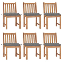 Sodo kėdės su pagalvėlėmis, 6vnt., tikmedžio medienos masyvas - Namų Idėja