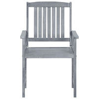 Sodo kėdės su pagalvėlėmis, 8vnt., pilkos, akacijos masyvas - Namų Idėja