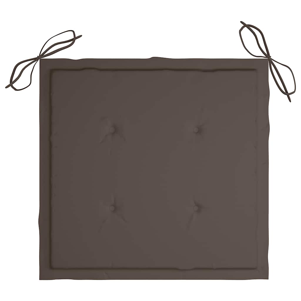 Sodo kėdės su taupe spalvos pagalvėlėmis, 8vnt., tikmedis - Namų Idėja