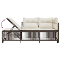 Sodo komplektas su pagalvėlėmis, 3 dalių, rudas, poliratanas - Namų Idėja