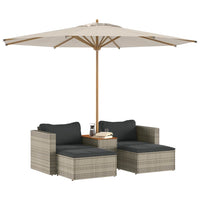 Sodo komplektas su pagalvėlėmis, 5 dalių, poliratanas/akacija - Namų Idėja