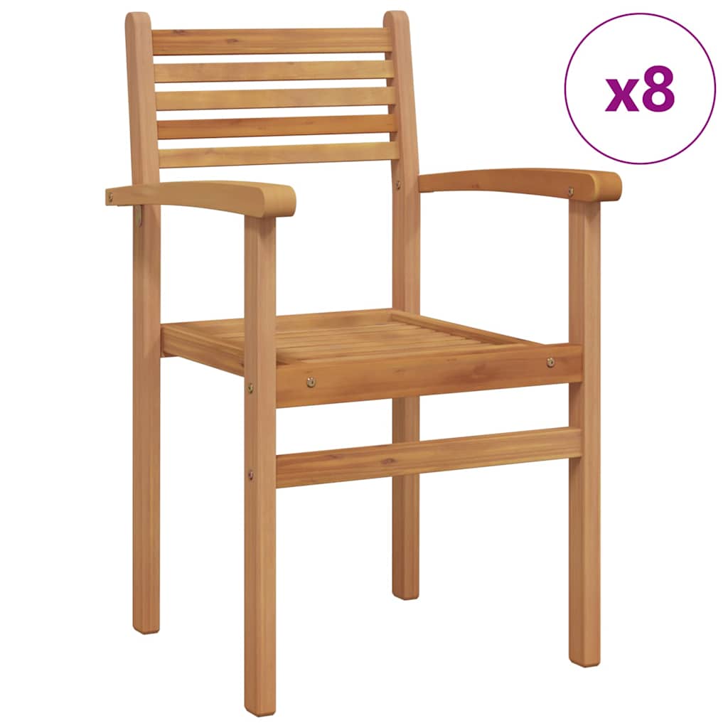 Sodo krėslai, kurie vienas ant kito sukraunami 8 pcs Ruda - Namų Idėja