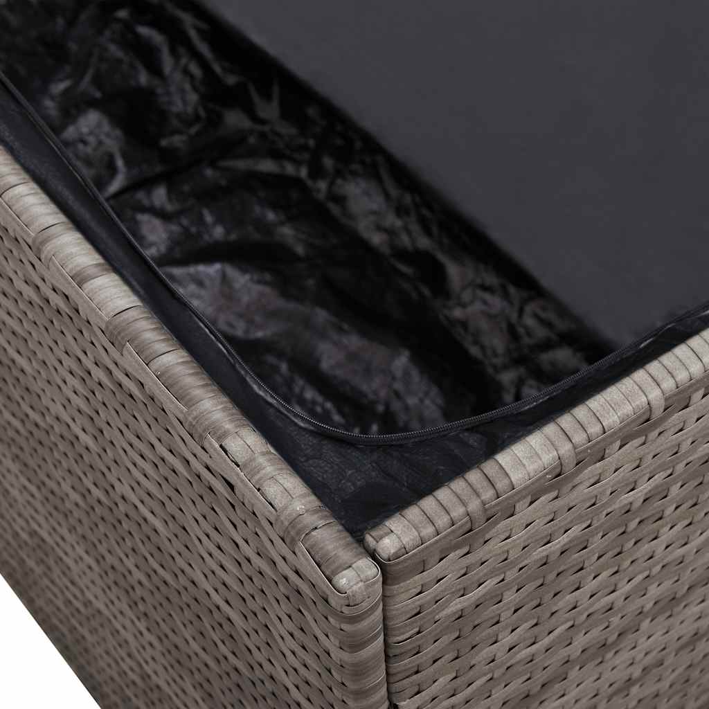 Sodo laikymo dėžutė Pilka 110x50x58 cm polietileno rotango - Namų Idėja