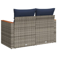 Sodo sofa su pagalvėlėmis, dvivietė, pilka, polirotangas - Namų Idėja