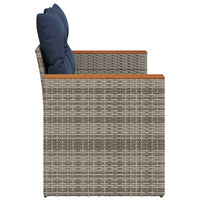 Sodo sofa su pagalvėlėmis, dvivietė, pilka, polirotangas - Namų Idėja