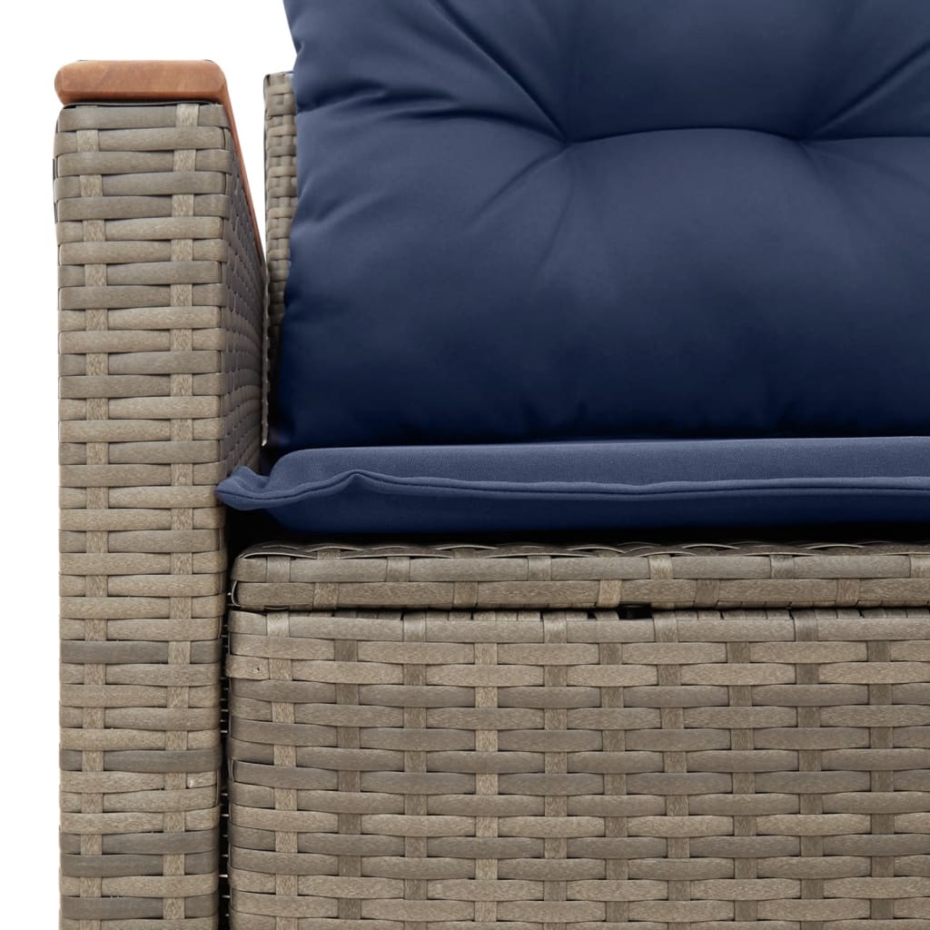 Sodo sofa su pagalvėlėmis, dvivietė, pilka, polirotangas - Namų Idėja
