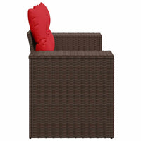 Sodo sofa su pagalvėlėmis, dvivietė, ruda, polirotangas - Namų Idėja