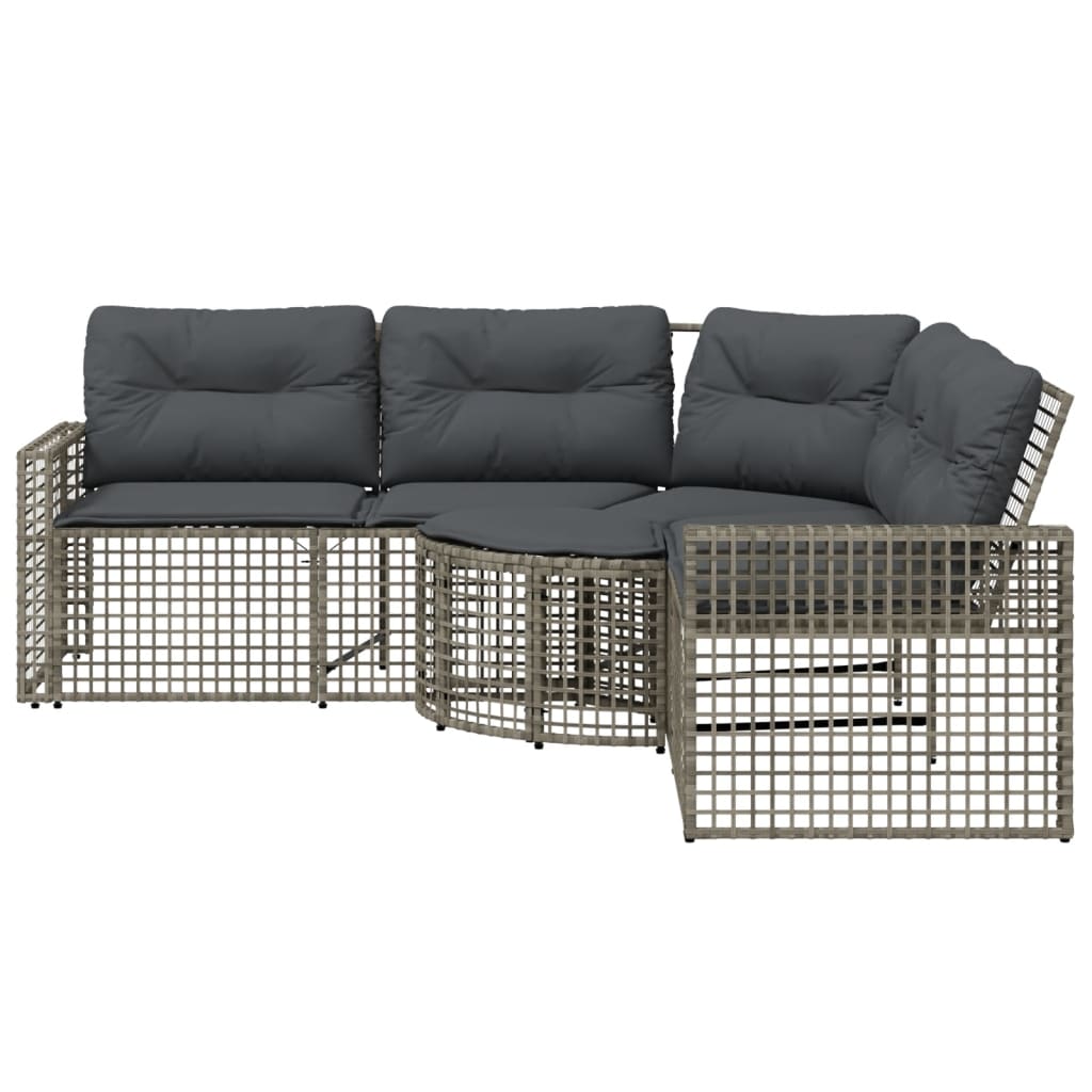 sodo sofa su pagalvėlėmis ir kėdute, L formos pilkos spalvos - Namų Idėja