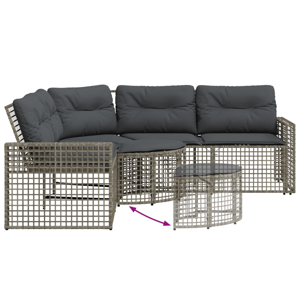 sodo sofa su pagalvėlėmis ir kėdute, L formos pilkos spalvos - Namų Idėja