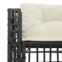 Sodo sofa su pagalvėlėmis ir pakojomis, juoda, poliratanas - Namų Idėja