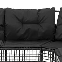 Sodo sofa su pagalvėlėmis ir pakojomis, juoda, poliratanas - Namų Idėja