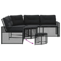 Sodo sofa su pagalvėlėmis ir pakojomis, juoda, poliratanas - Namų Idėja