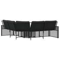 Sodo sofa su pagalvėlėmis ir pakojomis, juoda, poliratanas - Namų Idėja