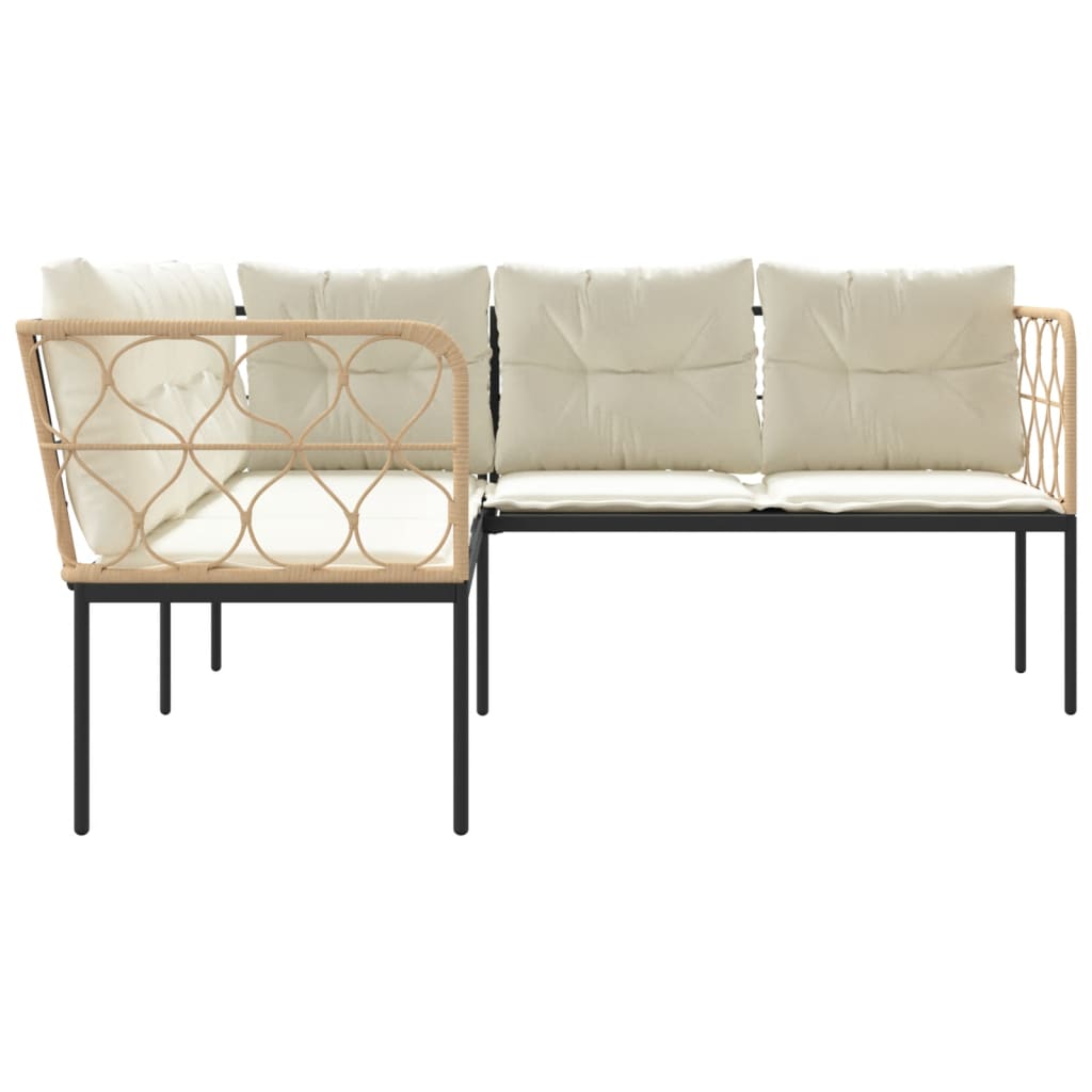 Sodo sofa su pagalvėlėmis, juoda, plienas/tekstilenas - Namų Idėja