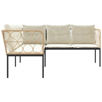 Sodo sofa su pagalvėlėmis, juoda, plienas/tekstilenas - Namų Idėja