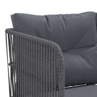Sodo sofa su pagalvėlėmis, juoda, plienas/tekstilenas - Namų Idėja