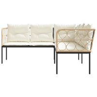 Sodo sofa su pagalvėlėmis, juoda, plienas/tekstilenas - Namų Idėja