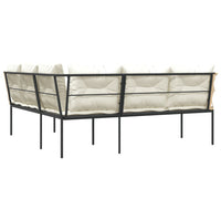 Sodo sofa su pagalvėlėmis, juoda, plienas/tekstilenas - Namų Idėja