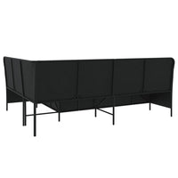 Sodo sofa su pagalvėlėmis, juoda, poliratanas, L formos - Namų Idėja