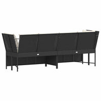 Sodo sofa su pagalvėlėmis, juodos spalvos, poliratanas - Namų Idėja