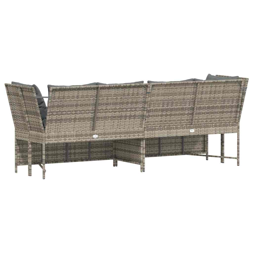 sodo sofa su pagalvėlėmis, pilka, poliratanas - Namų Idėja