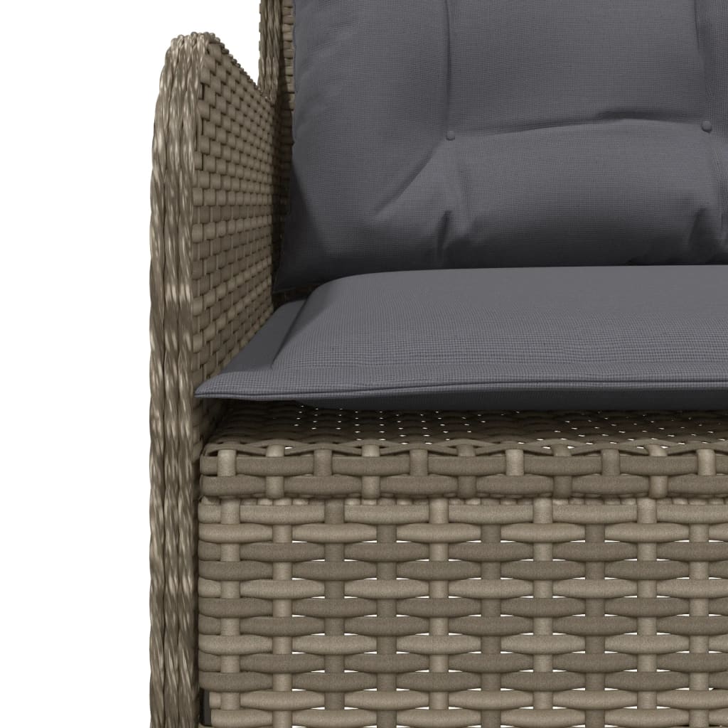 Sodo sofa su pagalvėlėmis, pilka, poliratanas, L formos - Namų Idėja