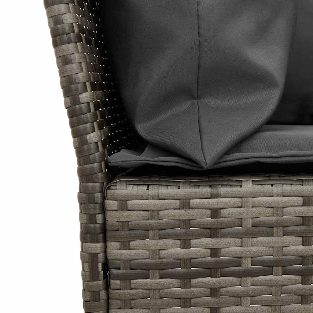 Sodo sofa su pagalvėlėmis, pilkos spalvos, poliratanas - Namų Idėja