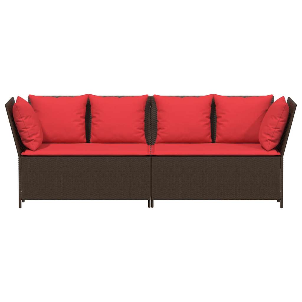 sodo sofa su pagalvėlėmis, ruda, poliratanas - Namų Idėja