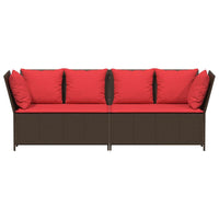 sodo sofa su pagalvėlėmis, ruda, poliratanas - Namų Idėja