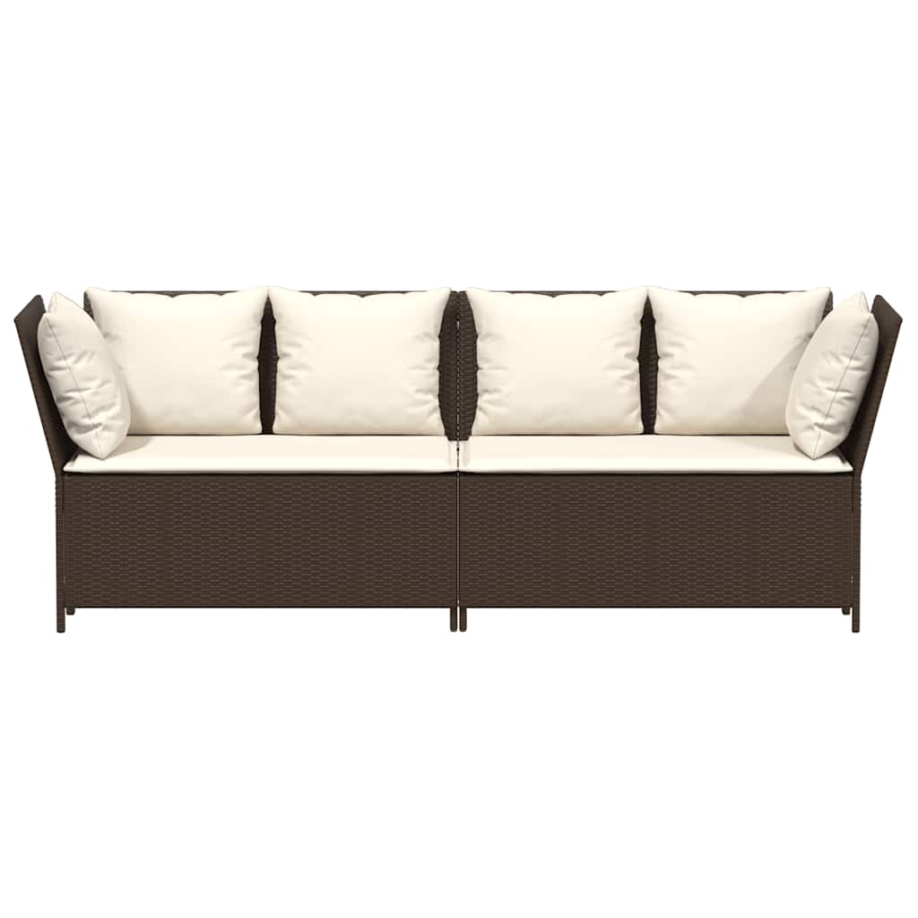 sodo sofa su pagalvėlėmis, ruda, poliratanas - Namų Idėja