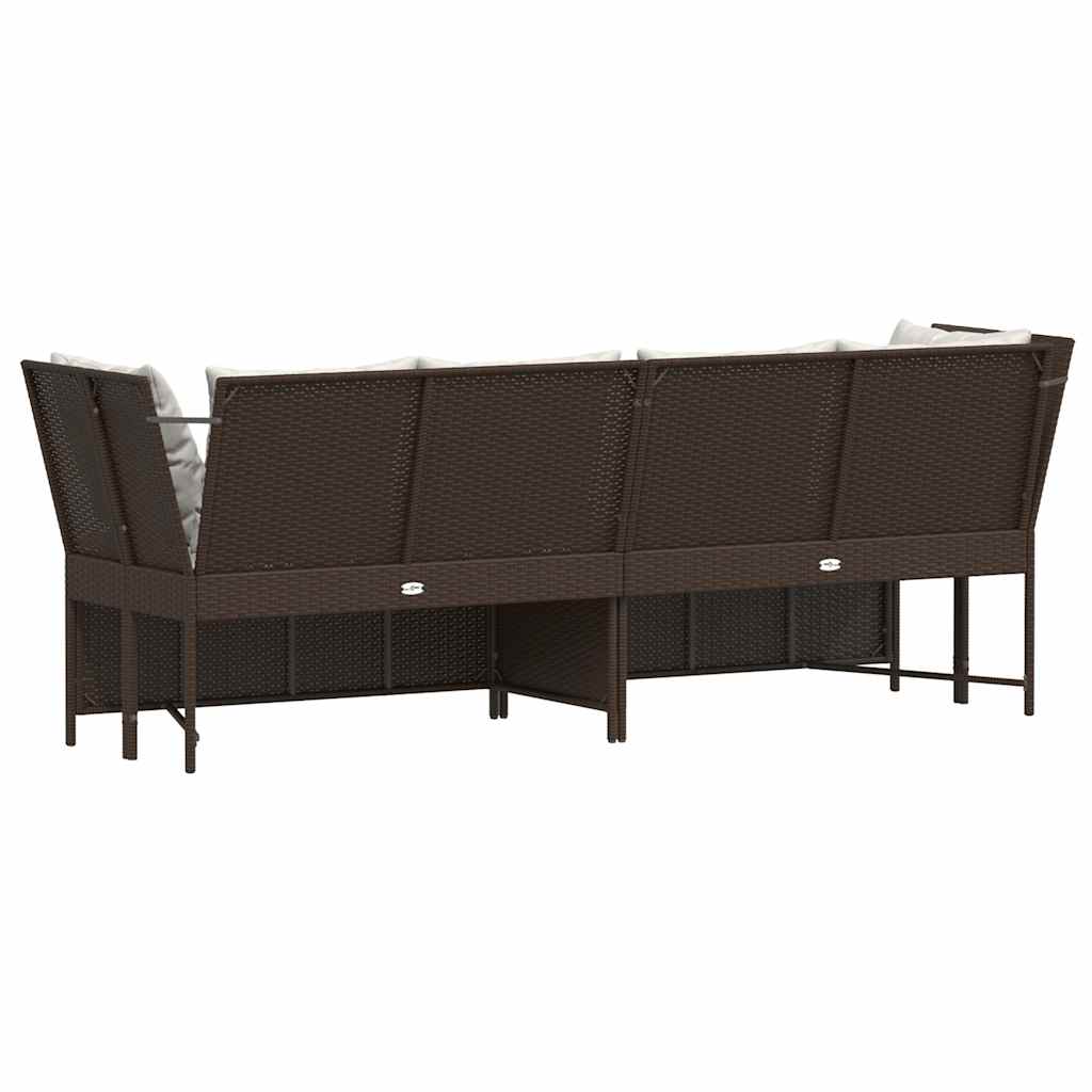 sodo sofa su pagalvėlėmis, ruda, poliratanas - Namų Idėja