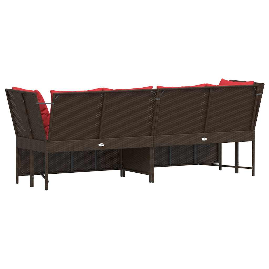sodo sofa su pagalvėlėmis, ruda, poliratanas - Namų Idėja
